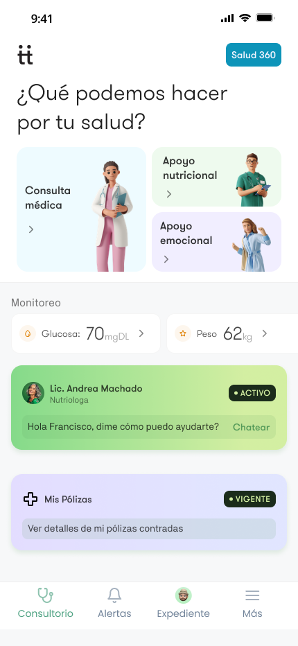 App vittae Salud — atención médica, nutrición y monitoreo